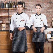 Herren  Kochjacke Bäckerjacke Langarm Kochkleidung Gastronomie Arbeitsjacke  BN