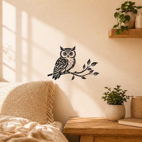 Eule wandtattoo vinyl - eule, 30