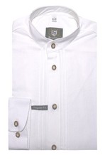 OS Stehkragen Trachten Schlupf-Hemd Pfoad weiß TH-0003 Regular Fit