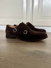 Handmade Goodyear Welted Double Monks Gr. EUR 43 Veloursleder in Dunkelbraun