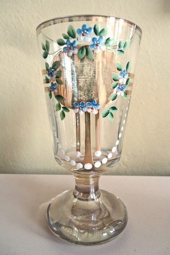 Antikes kelchglas bemalt - kelchglas,