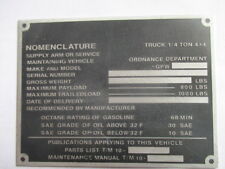 Typenschild GPW Jeep Schild Id-plate WW 2 II  für Ford Mutt ? s42