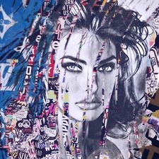 Motiv Linda Evangelista XXL 102x102 cm Pop Art/Bild/Alu Dibond/Street Art/Modern