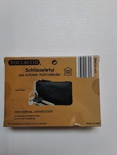 Boccaccio Schlüsseletui Leder Uni Schwarz mit Reißverschluss
