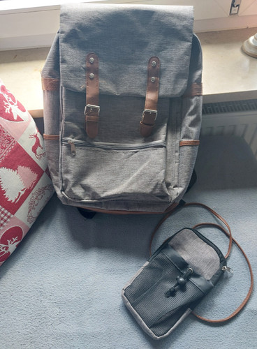 Rucksack neu grau - grau, mit