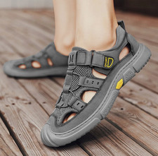 Herren Sandale Outdoorsandalen Leder Trekkingsandalen Sommer Freizeitschuhe DE