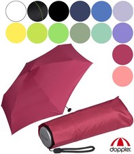 Doppler Fiber Compact Regenschirm Super Mini klein stabil Damen Herren einfarbig
