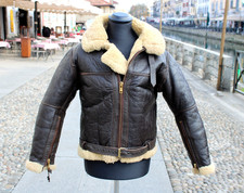 Herren Irvin B3 Vintage braun leder Fliegerjacke aus Lammfell Größe S