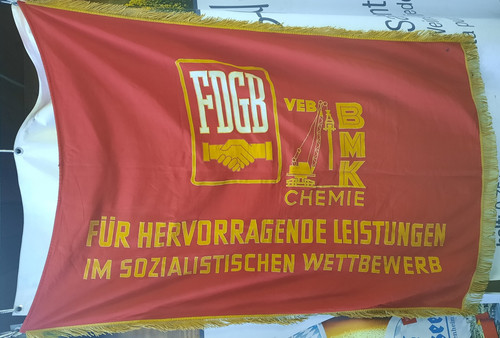 Fahne flagge ddr fdgb - fdgb, veb