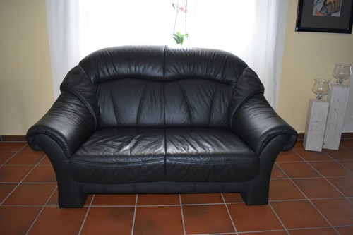Sitzer sofa leder schwarz - sofa,