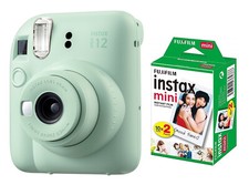 Fuji Instax Mini 12 Mint Green Grün + Instax Film 20 Aufnahmen Sofortbildkamera