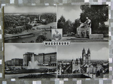 Schöne alte Ansichtskarte - MAGDEBURG - Kulturpark Rotehorn, Dom und Kirche, top