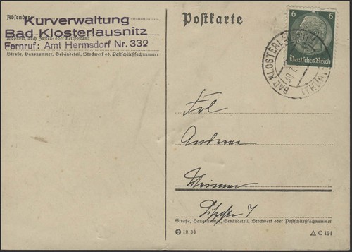 Hindenburg ef postkarte - pf,