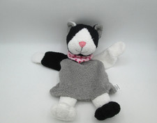 * Schmusetuch Handpuppe Sterntaler Katze schwarz weiß Halstuch ca. 30cm
