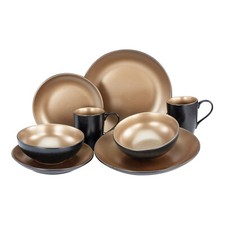 CreaTable 23599 GLAMOUR Gold Geschirrset Kombiservice 8 tlg. Tafelservice