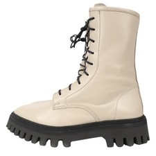 Iro Damen Schuhe Stiefelette Gr. 38 Beige Leder Ankle Boots