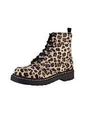 T.U.K. TUK Anarchic Damen 7-Eye Boot Stiefel T2181 Leopard Beige Leo 5005