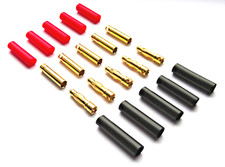 4 Paar 4mm Hochstrom Stecker Bananen Goldstecker + Schrumpfschlauch Lipo ESC 93A