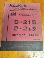 ORIG. IHC MCCormick D-215 D-219 Handbuch Betriebsanleitung traktor tractor K23