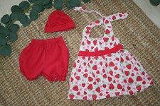 3 tlg Erdbeeroutfit Mädchen