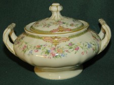 Zuckerdose,gr.Krautheim & Adelbg. US-Zone "Astrid Blumenranke 8735",gemarkt,top!