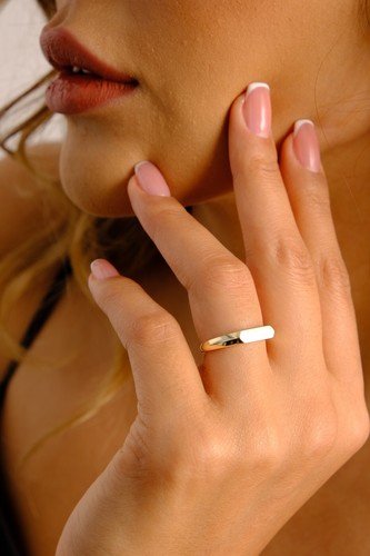 14k gold siegelring stabring - 14k,