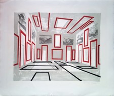 THOMAS HUBER - o.T. Handsignierte Farblithografie, Griffelkunst Wahl 322 A2.