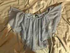 Bershka Top Shirt Größe XS Hellblau Spitze Bauchfrei Neu Ohne Etikett