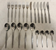 Vintage! 21tlg. Edelstahl 18/8 Besteck mit Perl-Muster Restbesteck