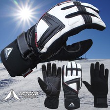 Skihandschuhe von ATTONO Ski Snowboard 3 in1 Leder Handschuhe mit Innenhandschuh