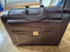 Klassischer Leder Aktenkoffer groß bordeauxrot 45 x 37 x 22 cm