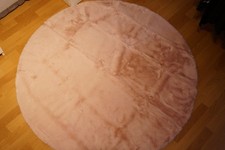 Kunstfellteppich Teppich rosa Durchmesser ca. 150 cm