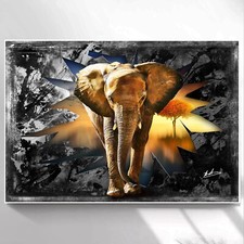 Leinwand Bild Elefant Abstrakt