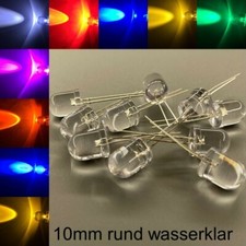 10mm LEDs rund wasserklar alle