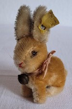 Steiff Hase Häschen mit Glöckchen Mohair ! Antik ! Vintage ! 50er Jahre !