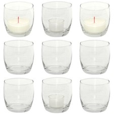 12 Teelichtgläser Votivgläser 75x74mm Teelichthalter Glas Kerzenständer - klar