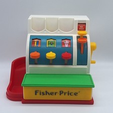 Vintage Fisher-Price Registrierkasse Kinderspielzeug Kaufladen Kasse Spielkasse 