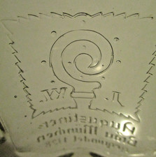 alter Glas Oktoberfest Maßkrug Bierkrug 1 Liter Augenkrug Augustinerbräu München