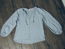 H&M Musselin Bluse Hellblau XS