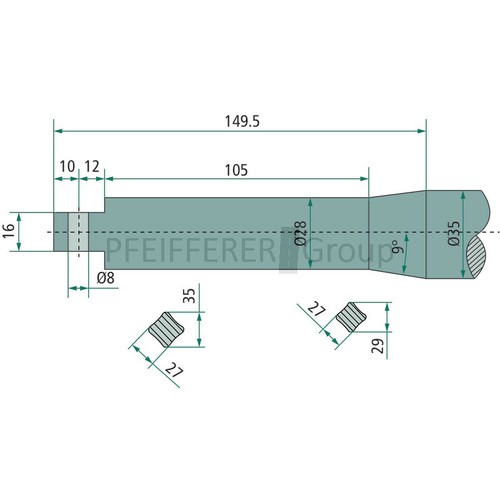 Zinken agram gebogen v nr - f., v-nr