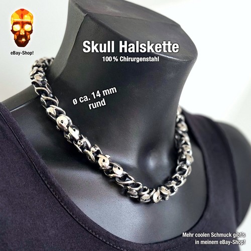 Skull halskette herren - 14,