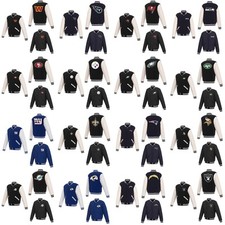 Men's American Football Reversible Jacket Screen Print Graphics Logos 24