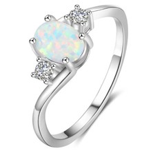 E05 eleganter Ring weißer