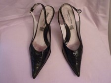 Paola Ferri- Sandalette schwarz Lack-Leder 37 Absatz 8