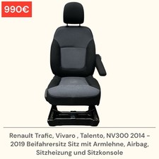 Renault Trafic Vivaro Talento NV300 2014 - 2019 Beifahrersitz Sitz mit Armlehne