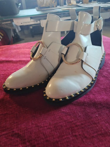 Stiefeletten leder weiß - stiefeletten,