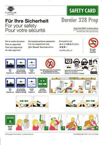 Safety card cirrus - safety, card: