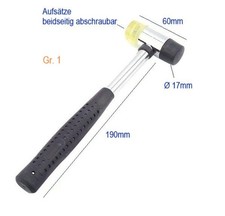 Gr. 1 kleiner leichter Doppelkopf Gummi Hammer für feine Arbeiten Gummihammer