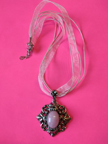 Organza kette anhänger rosa - kette,