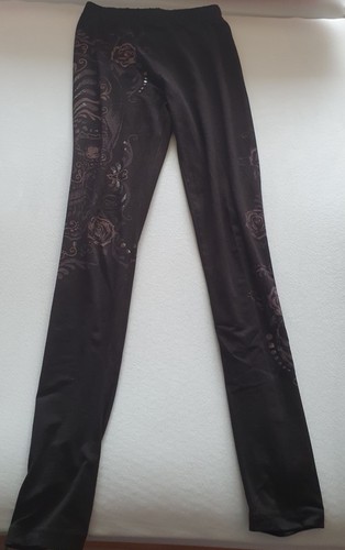 Leggins schwarz mit pull - schwarz,